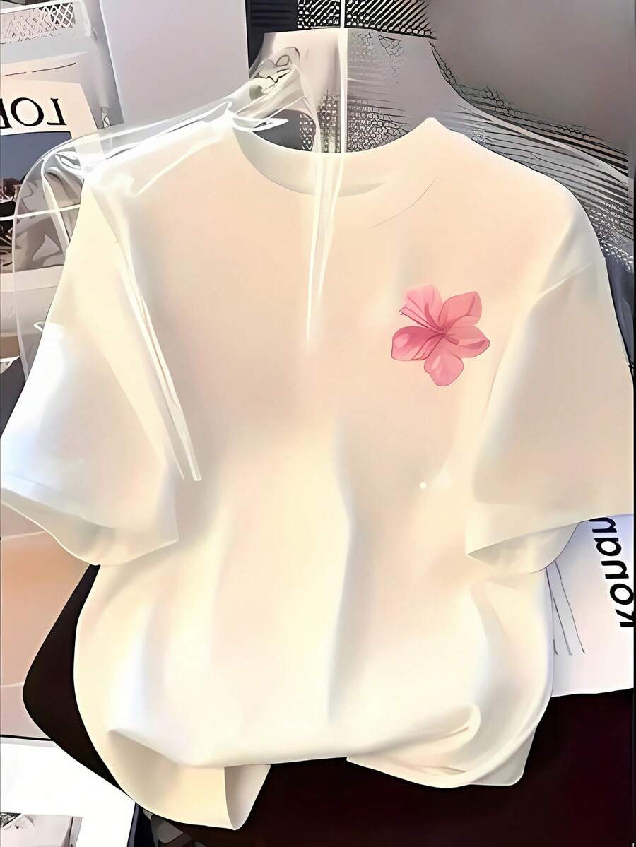 Women's Y2K Vintage Retro Style T-Shirt - Adorable Puppy Design | Simple T-Shirt For Everyday Wear, Non-See-Through Fabric, Casual Top For All Seasons, Round Neck, Short Sleeves, Cartoon Print, Pullover Style For Women. - 白色 - 查看 1