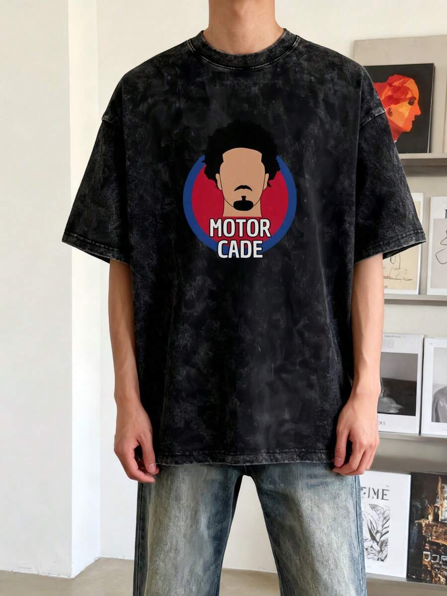 Motor Cade Cunningham T-Shirt, Custom Graphic Tee, Anime Merchandise, Anime Figures, Men's Plus Size T-Shirts, Printed T-Shirts, Men's And Women's Clothing, Unisex, Loose Fit, Casual, Washed, Black, Vintage. - 黑色 - 查看 1
