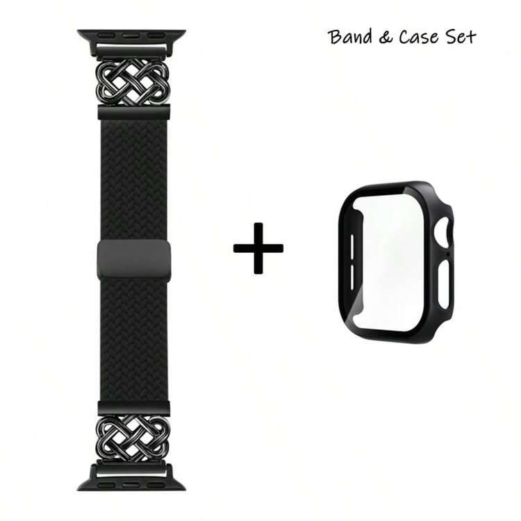 Bộ dây đeo và vỏ đồng hồ co giãn kiểu nút thắt Celtic với khóa từ tính tương thích với Apple Watch, dây đeo kiểu nút thắt Trung Quốc tương thích với 38mm 40mm 41mm 42mm 44mm 45mm 46mm 49mm dành cho nam và nữ, dây đeo co giãn bằng nylon có thể điều chỉnh và tháo nhanh. - Dây đeo & Hộp đựng - Xem 13