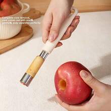 1pc Stainless Steel Fruit Pitter Tool, Multi-Size Apple And Date Pit Remover With Non-Slip Handle, Convenient For Removing Pits From Pears, Hawthorns, Dates, Cherries, Kitchen Cooking Gadget - Milky White - View 9