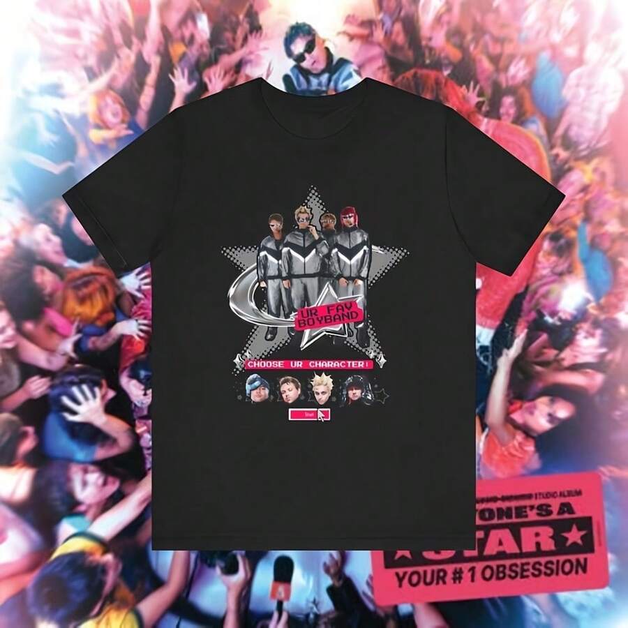 EVERYONE'S A STAR T-Shirt Retro Pop Concert Shirt - Black - View 1