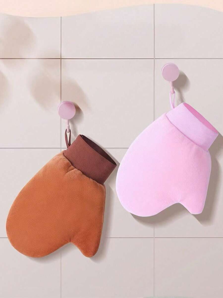身体乳液涂抹手套、防晒霜、BB霜、美黑油、护肤工具、植绒防水宽松手套 - 彩色 - 查看 1