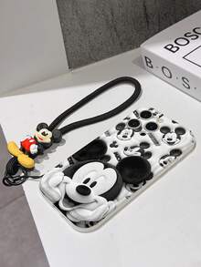 This Disney Mickey Mouse Lanyard Phone Case Is Fully Covered In TPU Material. It's Shockproof, Lightweight, And Compatible With IPhone17/16/11/13/15/15 Plus/15 Pro/15 Pro Max/12/14 Pro Max/11 Pro Max/12 Pro/12 Pro Max/13. This Phone Case Makes A Popular Birthday Gift Or Business Gift; It's Durable, Stain- And Fingerprint Resistant, And Suitable For Both Men And Women. The Set Also Includes A Mickey Mouse Phone Case And A Mickey Mouse Plush Bracelet. It's A Perfect Gift For Friends And Family. This Stylish Phone Case Is Fun, Lightweight, And Durable. IPhone17 Pro Max Phone Case, Minnie Mouse Phone Case. - trắng - Xem 5