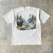 Camiseta Retro de Osos Negros de los 90, Ropa Vintage de los 90 para Acampar con Osos, Camiseta Boho Unisex para Adultos, Camiseta para Amantes de los Osos y la Naturaleza, Camiseta Oso Alfa - Blanco - Ver 5