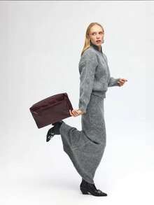MAI STUDIOS Nivra Knit Maxi Skirt - Grey - View 1