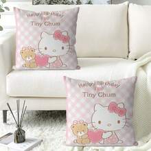 Vỏ gối tựa Sanrio Hello Kitty họa tiết caro pastel, với nền hồng ngọt ngào và nhân vật cầm bóng bay hình trái tim. Được làm từ vải mềm, bền với hình in sống động, chống phai màu, những vỏ gối này mang lại vẻ vui tươi, quyến rũ cho không gian sống, phòng ngủ hoặc các buổi tiệc theo chủ đề. - Nhiều kiểu dáng - Xem 8