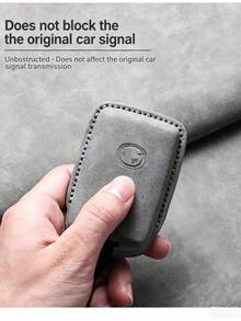适用于CX5/CX4/6 Atenza/CX50的高品质PU皮革钥匙扣套，时尚奢华，带金属环，多种颜色可选（红、灰、绿） - 钥匙收纳器，防刮擦汽车钥匙链，易于安装 - 彩色 - 查看 5