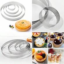 Stainless Steel Perforated Tart Rings For Baking Nonstick Cake Mould Metal Pastry Mold For Fruit Tartlet - Bạc - Xem 1