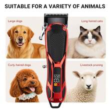 宠物毛发修剪器，低噪音电动修剪器，适用于犬猫，C型充电，4档速度可调，配有4个导梳 - 查看 4