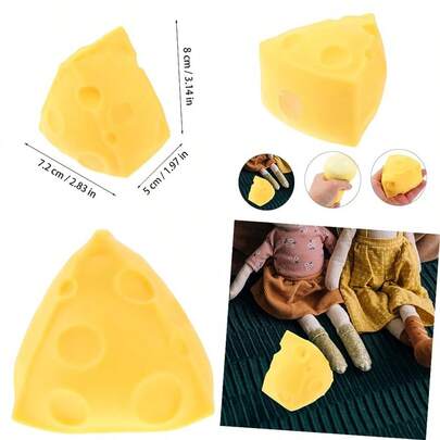 bhjYARNOW Juguete De Alivio De EstréS En Forma De Queso para Apretar Juguetes Relajantes De Ansiedad para Casa Y Oficina TamañO Compacto 3.14X2.83X1.96Indxg