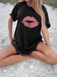 Dam-T-shirts - Svart - Visa 6