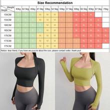 Cloud Hide Camiseta de Yoga para Mujer, Manga Larga, Top Corto, Blusa Deportiva para Gimnasio, Camiseta de Fitness, Ropa Deportiva para Entrenamiento, Ropa de Otoño Invierno - Negro simple - Ver 6