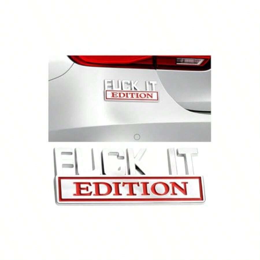 IT Edition 3D Car Emblem Sticker For Fender, Bumper Rear Trunk Universal Exterior Vehicle Decal Badge For Cars, Trucks And SUVs Black Matte Finish With Durable Weatherproof Adhesive - Bạc/Đỏ - Xem 1