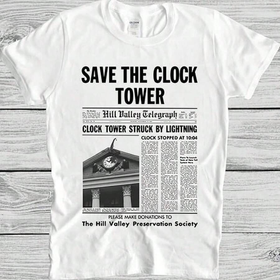 Informal para el día a díaSave The Clock Tower Newsletter Cultie Back To The Future Gift T Shirt 4021,Camiseta de cuello redondo, camiseta informal estampada para mujer,Camisetas para hombre, camisetas a juego para padres e hijos, ropa de apoyo para la Copa del Mundo, artículos esenciales para la graduación y la vuelta al cole. - Blanco - Ver 1