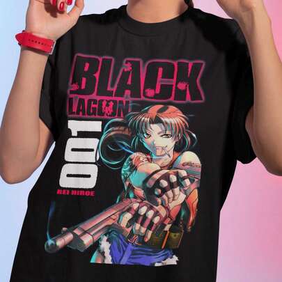 Unisex  Black Lagoon Anime Revy T-Shirt, Manga Waifu Shirt