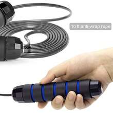 Jump Rope, Tangle-Free Rapid Speed Jumping Rope Cable With Ball Bearings For Women, Men & Kids, Adjustable Steel Jump Rope With Foam Handles For Home Gym Exercise Fitness Workout Equipment & Slim Body - Random Color - View 7