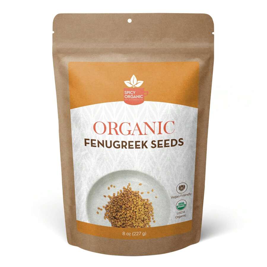 SPICY ORGANIC Fenugreek Seeds - USDA Certified Organic- Culinary Spice  Herbal Remedy -Enhance Flavors, Aid Digestion -Perfect For Hair And Cooking - 8 Oz. - SO-FNG-8OZ - View 1
