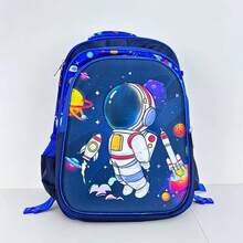Set de 3 Piezas Mochila Escolar Infantil para Niños y Niñas, Mochila Escolar con Ruedas Opcional, Incluye Bolsa de Almuerzo Térmica y Estuche para Lápices, Diseño de Dibujos Animados de Astronauta Fútbol Gato Kawaii, Gran Capacidad Ergonómica, para Estudiantes de Primaria, Ideal para Regalo de Inicio de Clases - GX-315-negro+l - Ver 7