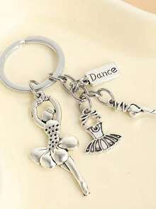1pc Creative Fashion Ballet Dancer Themed Keychain - Zinc Alloy Material With Ballet Shoes, Tutu And Dancer Patterns - Ideal Gift For Valentine's Day, Women's Day, Mother's Day, Christmas And Halloween - Multicolor - View 3
