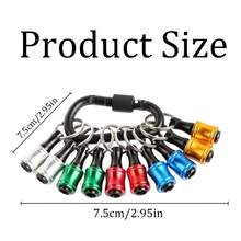 10pcs Colorful Portable Drill Bit Holder Keychain, 1/4" Hex Shank Screwdriver Drill Bit Clip, For Impact Drill Bit Extension Nut Screwdriver, With Hook Ring, Quick Release Lightweight Drill Screw Adapter - A - View 2