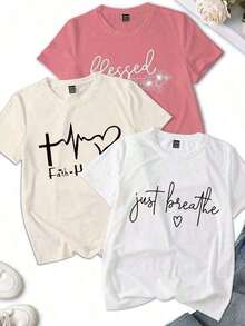 de Prenda individual, no un conjunto de 3 piezas, 1 piezas/set de camisetas de manga suitable for streetwear, Top oversized cuello redondo daily outings, camping, concerts, hip-hop, rock, and rap events Tres camisetas de manga corta de cuello redondo de mujer de edición limitada vendidas a pérdida. Adecuado para usar en primavera, verano, otoño e invierno. Camiseta de hombre, estilo pareja, camiseta de verano. Tacto suave y cómodo, adecuado para actividades de fitness, uso diario, vacaciones, escuelas, oficinas, reuniones y otros escenarios. Negro, blanco, beige. - Negro - Ver 8