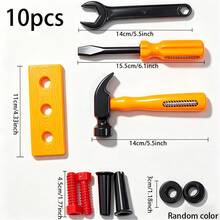 10pcs/20pcs Kids Tool Toy Set - Realistic Construction Tool Set Includes Drill, Hammer, Saw, Wrench - Interactive Role Play Tools Suitable For Boys Girls, STEM Educational Building Toys For Children 3+ Years Old - Multicolor - View 12