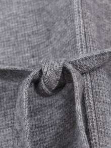 Elegant Belted Sweater, New Spring 2026 - Light Grey - View 7
