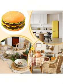 Bộ 7 bát đựng đồ ăn vặt/tráng miệng hình hamburger có thể xếp chồng kèm nắp, đồ dùng bàn ăn nhà bếp sáng tạo làm quà tặng - Nhiều màu - Xem 8