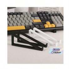 1 Pair 20° Adjustable Keyboard Risers, Made Of Durable Plastic And Metal Composite, Minimalist Solid Color, Ergonomic Tilted Design, Non-Slip Rubber Pads For Enhanced Stability - Multicolor - View 12