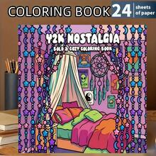 Y2K NOSTALGIA Coloring Book, 2000s & 90s Aesthetic Pop Culture Coloring, Bold & Simple, For Adults & Teens. This Coloring Book Features Themes Of Retro Technology, Fashion, And Early 2000s Pop Culture, Depicting Scenes With A Nostalgic Vibe. The Perfect Choice For Lovers Of Vintage Aesthetics. - Single Piece - View 6