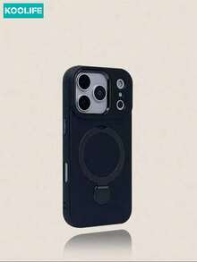 Koolife 1件 360°旋轉磁吸手機殼，PC+TPU磨砂防摔保護殼附支架，適用於 18 Pro/18 Pro Max/17/17 Pro/17 Pro Max/17 Air/16/15/14/13 - 黑色 - 查看 5