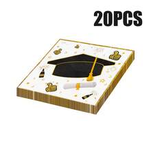 100/60/20pcs 13 * 13 Inch Graduation Season Themed Disposable Napkins, Black And Gold Graduation Hats, And Graduation Scrolls, Suitable For Graduation Parties, Graduation Ceremonies, Teacher Appreciation Events, Class Celebrations, Etc. - View 14