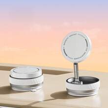 Vacuum Suction Phone Mount, Double-Sided Strong Hold, Foldable Extendable Mobile Stand For Stable Viewing - White - View 2