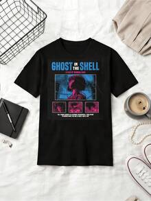 1995 T-Shirt, Major Kusanagi Cyberpunk Anime Tee - Black - View 6