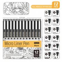 45pcs Micro-Line Pens - 4/6/9/12/18/21 Pcs Multi-Functional Black Fine Liner Pens (21 Nib Styles Available) & 12 Vibrant Colors, Super Fine Tip Pen Set, Suitable For Detailed Drawing, Sketching And Writing - Perfect For Artists, Hobbyists, Student Gifts, Back To School & Teacher Rewards - Fine Tip Painting Brush - View 18