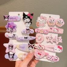 Sanrio 10件/1件裝可愛Hello Kitty髮夾套組，多功能女性髮飾，粉色髮夾套組，情人節禮物，日系Hello Kitty卡通髮飾，側分髮夾，聖誕節、婚禮派對髮飾，蝴蝶結與Hello Kitty卡通圖案。本套組亦屬於女性髮飾系列，包含髮圈、髮飾、吊墜髮夾、抓夾、髮針等。適合學生、公主、派對、遊戲主題、節慶及日常配戴。（部分配件隨機發貨） - 髮飾 - 查看 6