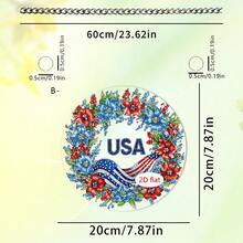 1/2件裝 美國國旗花環 2D平面壓克力吊飾 愛國風陽光捕捉器 7月4日日居家門飾 - 亞克力掛飾 - 查看 10