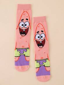 SpongeBob SquarePants 5雙隨機款 SquarePants 卡通中筒襪，適合街頭風與休閒穿搭，可愛校服與日常穿著 - 彩色 - 查看 8