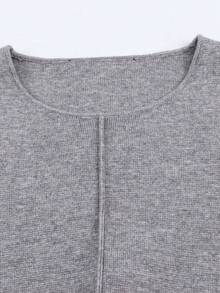 Elegant Belted Sweater, New Spring 2026 - Light Grey - View 5
