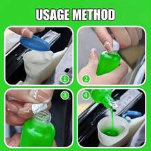 Líquido concentrado para vidrios de coche, Líquido limpiaparabrisas resistente al agua, Mantiene el vidrio suave, resistente a la lluvia y antivaho, sin rayas, restaura rápidamente la claridad del vidrio - Verde 03 - Ver 3