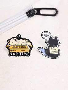 Cat Survival Status Pins Set, Nap Mode & Autistic Mode Enamel Badges, Unique Cat Accessories, Perfect Gift For Cat Lovers - Multicolor - View 6