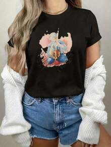 Keyhan Kalhor T-Shirt Calligraphy & Watercolor Art. Suitable As A Gift. Women's T-Shirt. Elegant Blouses. Boho Chic. Soft, Breathable, And Comfortable Women's Top, Ideal For Spring, Summer, And Autumn, Perfect For Vacations, Travel, And Everyday Wear. Suitable As A Gift. Women's T-Shirt. Elegant Blouses. Boho Chic. Soft, Breathable, And Comfortable Women's Top, Ideal For Spring, Summer, And Autumn, Perfect For Vacations, Travel, And Everyday Wear. - 黑色 - 查看 9