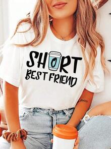Camiseta "Mejor Amiga" - Café a Juego para Amantes de Latte, Camisetas Gráficas para Mujer - Blanco - Ver 7