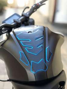 3D Motorcycle Tank Protector Pad & Fashion Cover - For Dirt Bikes, Cruiser Motorcycles - Anti-Scratch Rubber Tank Decal, Fluorescent/Red/Black/Multi-Color Options - Easy To Apply/Remove, No Residue - Compatible High-Quality Sticker - Fishbone Patch - View 2
