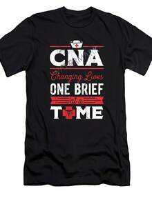 Camiseta Gráfica CNA Changing Lives para Hombre y Mujer - Ropa Sanitaria, Camiseta de Algodón Suave y Transpirable, Camiseta Ligera de Cuello Redondo para Enfermeros y Asistentes Médicos - Regalo Ideal para Enfermeros (Estampado Negro/Rojo/Blanco) - Lavable a Máquina para Uso Diario Casual, Camisetas de Enfermero, Camiseta con Estampado Atrevido, Tejido de Elasticidad Media - Negro - Ver 8