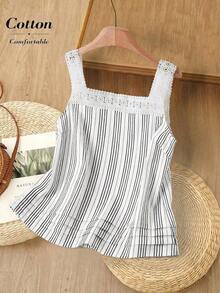 Blusa casual, cómoda y elegante de color azul marino para primavera y verano - Blanco y Negro - Ver 3