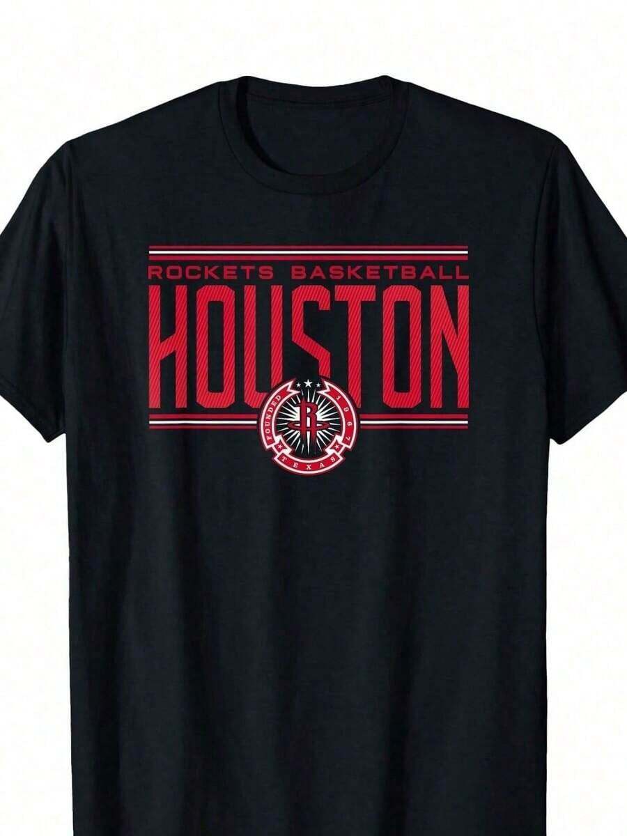 Camiseta casual de manga corta para mujer con estampado de la estrella del casco de los Aggies Football Texas, adecuada para todas las estaciones -Negro 100% algodón - Negro 10 - Ver 1