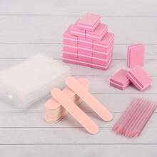 6-Piece Disposable Manicure Set: Mini Nail File, Polishing Stick And Stick - Free Formaldehyde, Ideal For Home And Salon Manicures - Pink - View 2