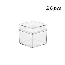 20 piezas Cajas de regalo con tapa transparente, cajas de embalaje de regalo a juego vacías, cajas cuadradas de almacenamiento y exhibición de joyas, cajas de almacenamiento de joyas multifuncionales adecuadas para accesorios, alimentos y dulces para exhibición en el hogar - 5*5*5 cm - Ver 11