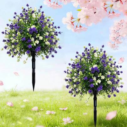 1pc Artificial Upright Tree With Ground Stake, Made Of UV-Resistant Faux Camellia Flowers And Shrubs, Suitable For Indoor/Outdoor Decor, Home, Hotel, Garden, Wedding And Holiday Scenes, Outdoor Artificial Floral Upright Decor